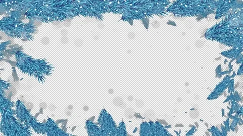 Winter Frame. Tree branches with snow and glitter Stock-Footage 164711560