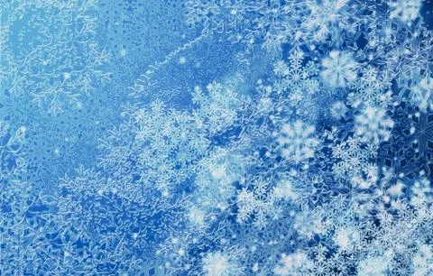 Winter frost pattern blue Stock Illustration