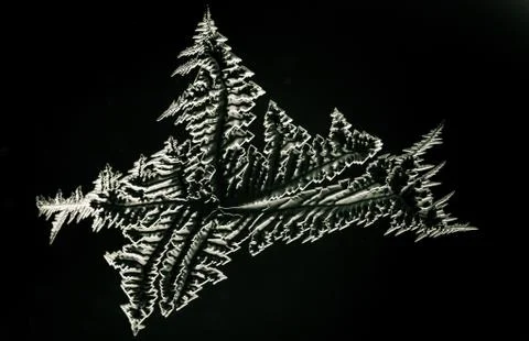 Winter Frost Pattern on Window Stock Photos