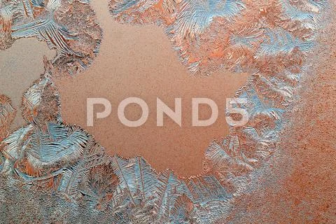 Winter frost on window glass Stock Photos