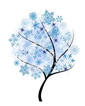 Winter Frozen Tree Stock Illustration