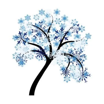Winter Frozen Tree Stock Illustration