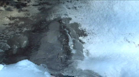 Winter Frozen Waterfall Stock Footage 92002