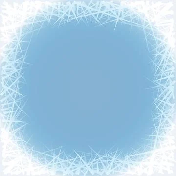 Winter frozen window. White ice lines design decorative frame. Jpeg illustration Stock Illustration