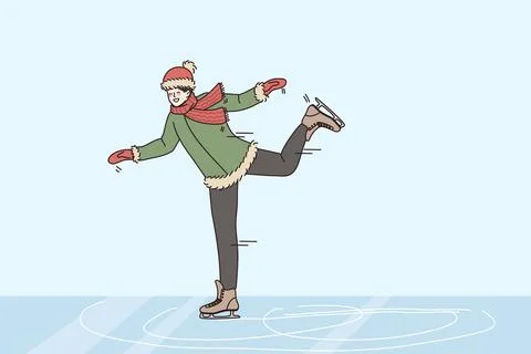 Winter fun and activities concept Stock Illustration