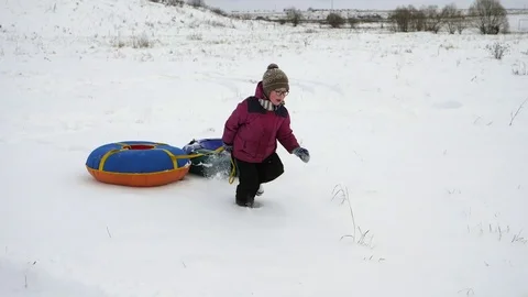 Winter fun. Skating from snowy mountains. Stock Footage 85281280
