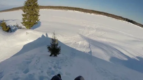 Winter fun skiing in the snow.	Snow tubing . Stock Footage 69119428