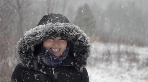 Winter fun in slow motion. Stock Footage 47420700
