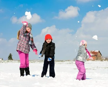 Winter games in the snow Stock Photos