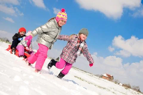 Winter games in the snow Stock Photos