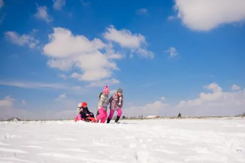 Winter games in the snow Stock Photos