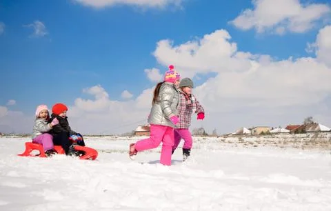 Winter games in the snow Stock Photos