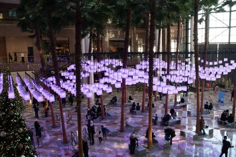 Winter Garden Atrium in the Financial district of New York Stock Photos