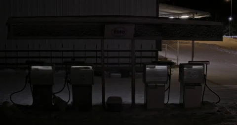 Winter Gas Station Stock Footage 279511957