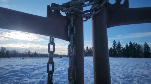 Winter Gate on a Crisp Morning Stock Footage 274233455