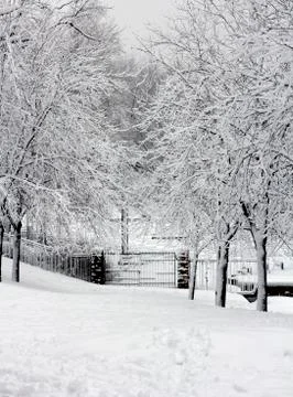 Winter gate Stock-Fotos