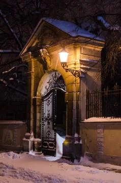 Winter gate Foto stock