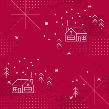 Winter geometric collage, seamless pattern Stock Illustration