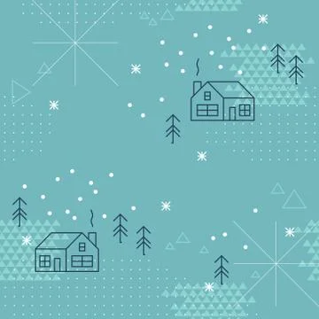 Winter geometric collage, seamless pattern Stock Illustration