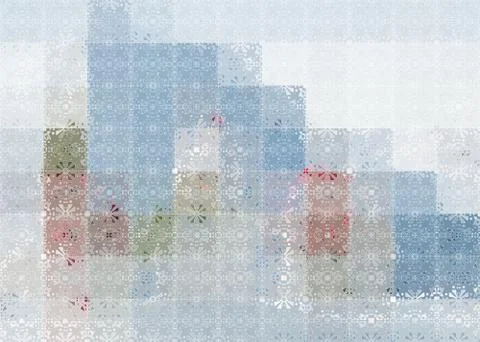 Winter geometric drawing look through the frozen window Stock Illustration