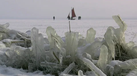 Winter in Germany - Darss Peninsula, Baltic Sea Stock Footage 33441205
