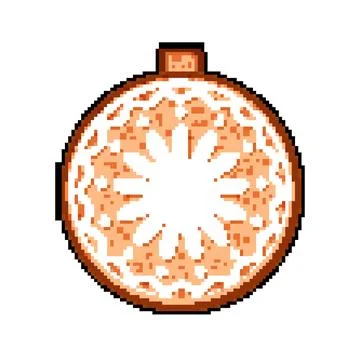 Winter gingerbread pixel art vector illustration Stock Illustration