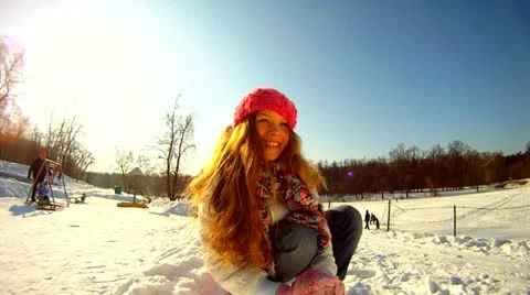 Winter   girl Stock-Footage 10827919