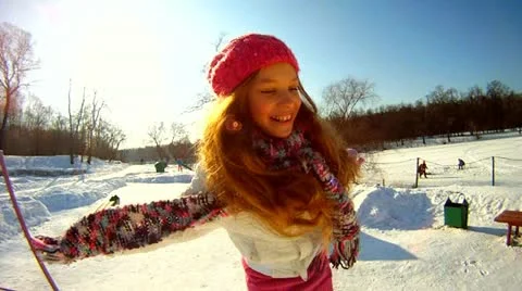Winter   girl Video stock 10827939