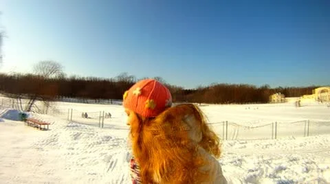 Winter   girl Stock-Footage 10827972