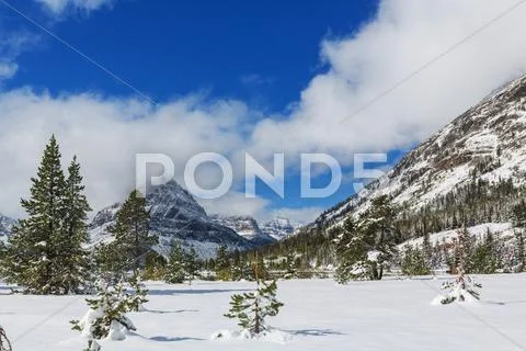 Winter in Glacier Park Stock Photos