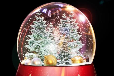 Winter glass ball on a table Illustrazione stock