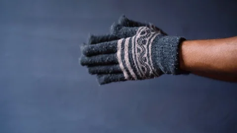 Winter gloves for extreme cold Stock Footage 121501362