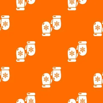 Winter gloves pattern vector orange Illustrazione stock