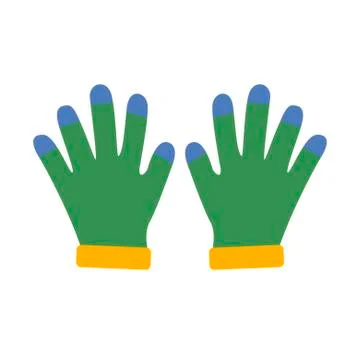 Winter gloves on white background. Vector illustration in trendy flat style. EPS Stock Illustration