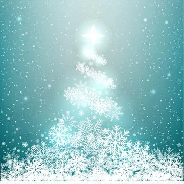 Winter glowing spruce from snow Stock Illustration