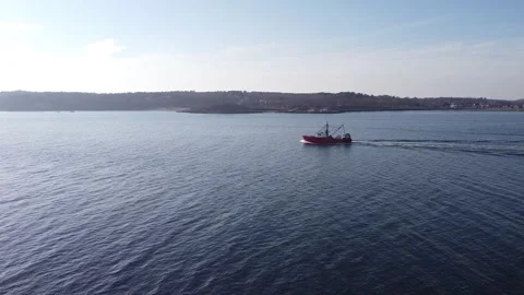 Winter gone fishing Gloucester Harbor Video stock 158640468