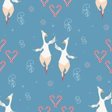 Winter gooses pattern Stock Illustration
