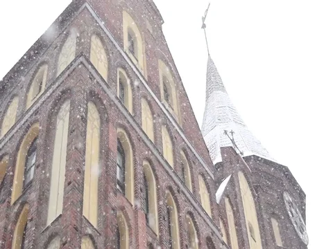 Winter Gothic castle Stock Footage 84804601