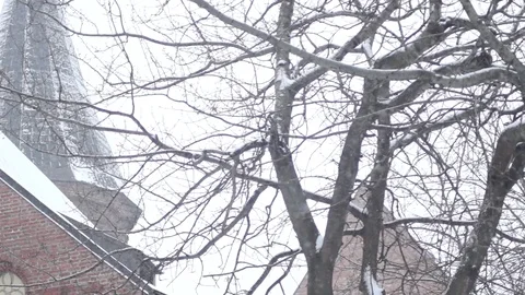 Winter Gothic castle Video stock 84804964