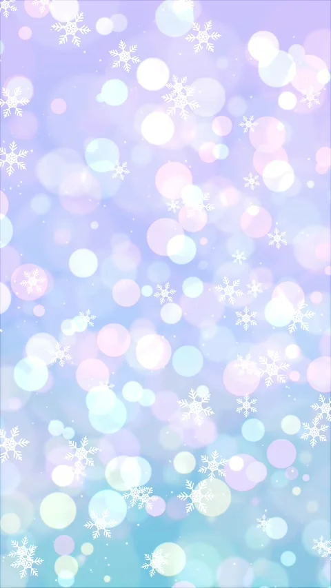 Winter Gradient Background with Snowflakes and Glittering Pastel Bokeh Particles Stock Footage 321338156