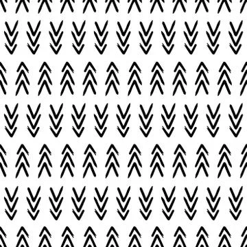 Winter graphic seamless pattern with christmas trees. Hand drawn vector illus Illustrazione stock
