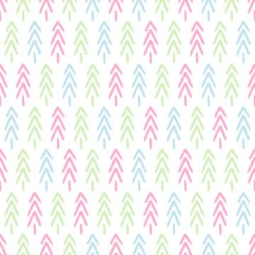 Winter graphic seamless pattern with christmas trees. Hand drawn vector illus Illustrazione stock