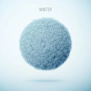 Winter grass circle shape concept Illustrazione stock