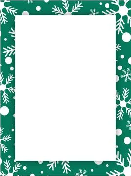 Winter green background with snowflakes vector empty template Stock Illustration