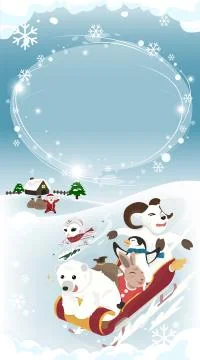 Winter Greeting Long blank Ilustração Stock
