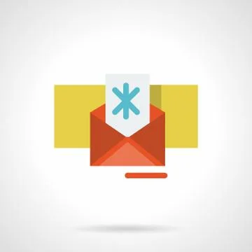 Winter greetings flat color vector icon Stock Illustration