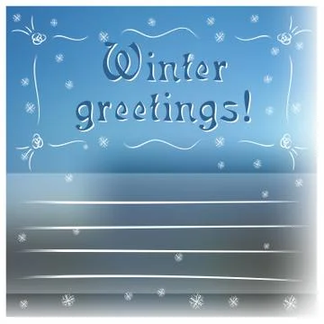 Winter greetings - post card Stock Illustration