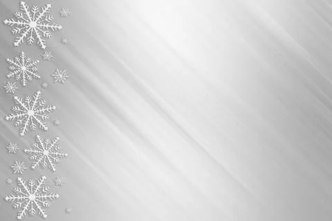 Winter grey bright gradient background with random snowflakes Stock Illustration