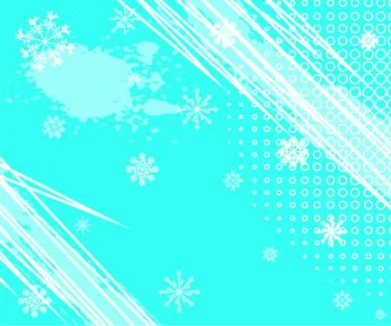 Winter Grunge Background with Halftone Dots and white snowflakes. Jpeg modern Stock Illustration