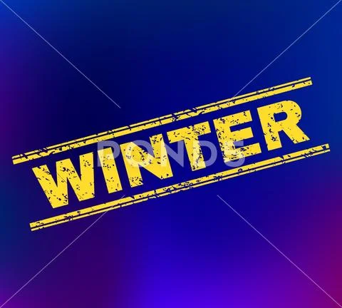 WINTER Grunge Stamp Seal on Gradient Background Stock Illustration